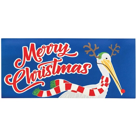 Magnolia Gardens 9.75 x 21.875 in. Red Nose Pelican Insert Doormat DM011715
